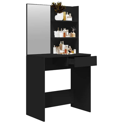Dressing Table with Mirror Black 74,5x40x141 cm
