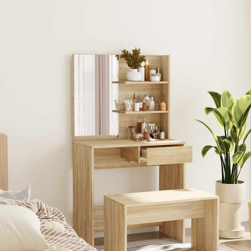 Dressing Table with Mirror Sonoma Oak 74,5x40x141 cm