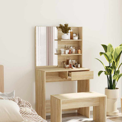 Dressing Table with Mirror Sonoma Oak 74,5x40x141 cm