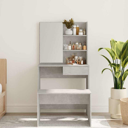 Dressing Table with Mirror Concrete Grey 74,5x40x141 cm