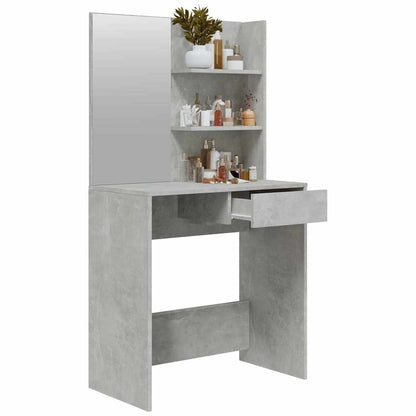 Dressing Table with Mirror Concrete Grey 74,5x40x141 cm