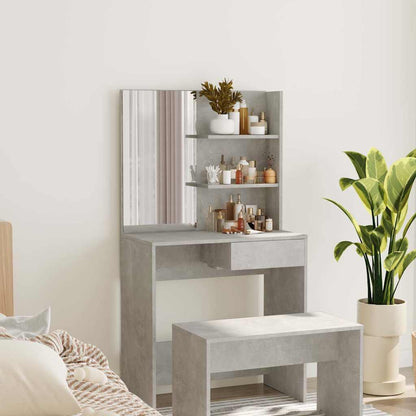Dressing Table with Mirror Concrete Grey 74,5x40x141 cm