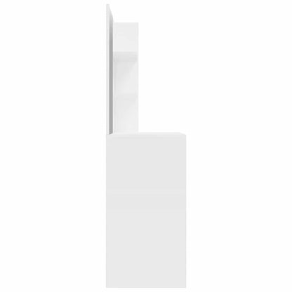 Dressing Table with Mirror High Gloss White 74,5x40x141 cm