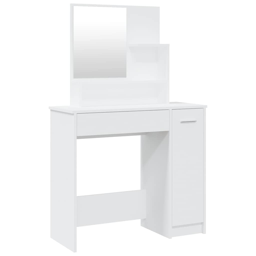 Dressing Table with Mirror White 86,5x35x136 cm