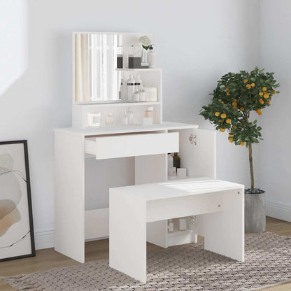 Dressing Table with Mirror White 86,5x35x136 cm