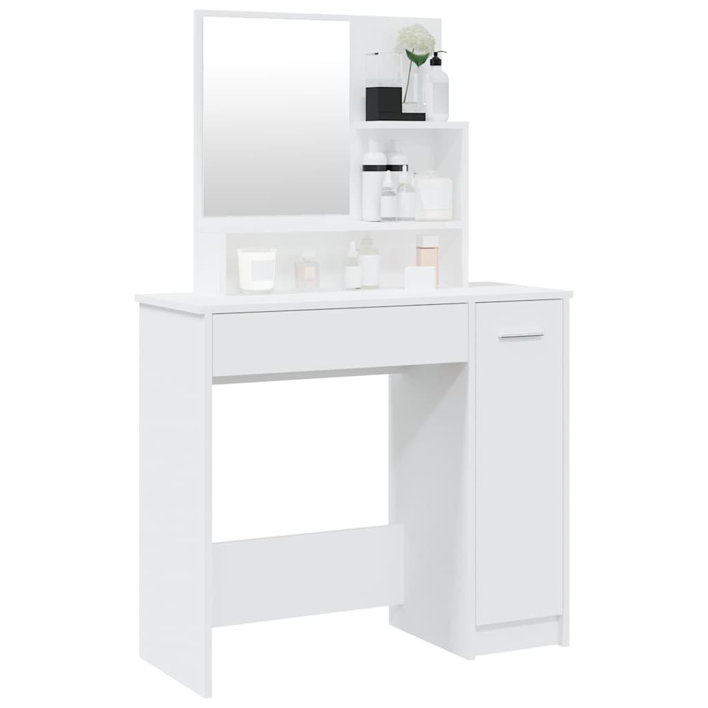 Dressing Table with Mirror White 86,5x35x136 cm