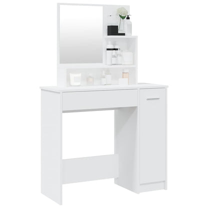 Dressing Table with Mirror White 86,5x35x136 cm