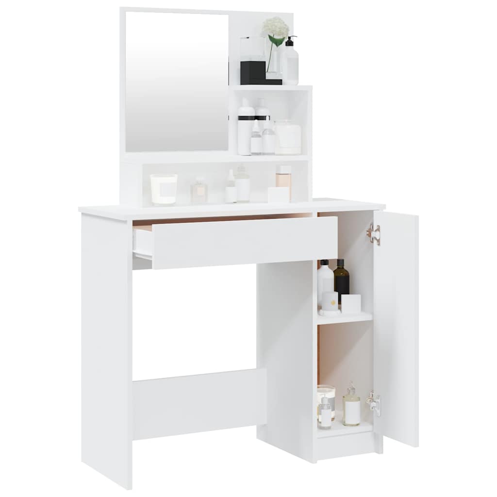 Dressing Table with Mirror White 86,5x35x136 cm