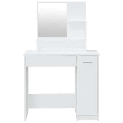 Dressing Table with Mirror White 86,5x35x136 cm