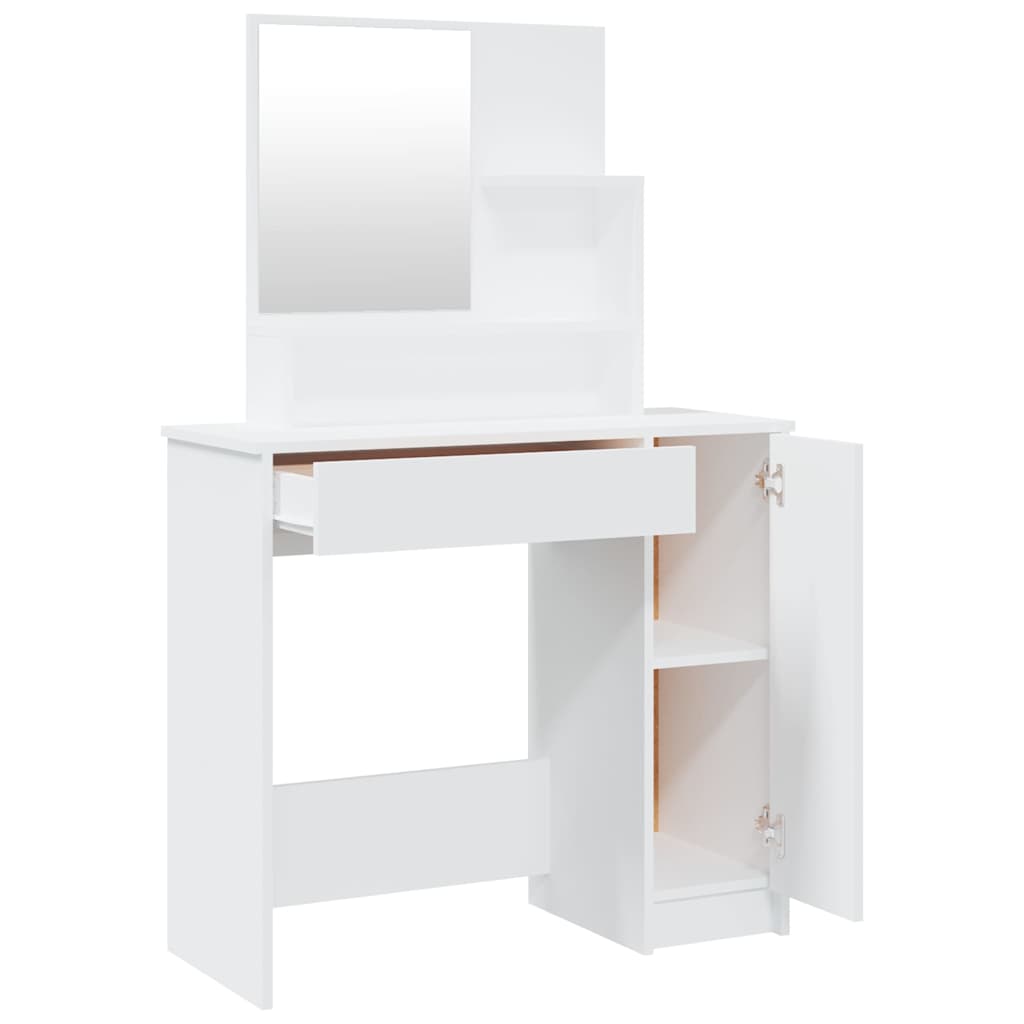 Dressing Table with Mirror White 86,5x35x136 cm