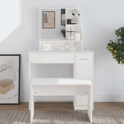 Dressing Table with Mirror White 86,5x35x136 cm