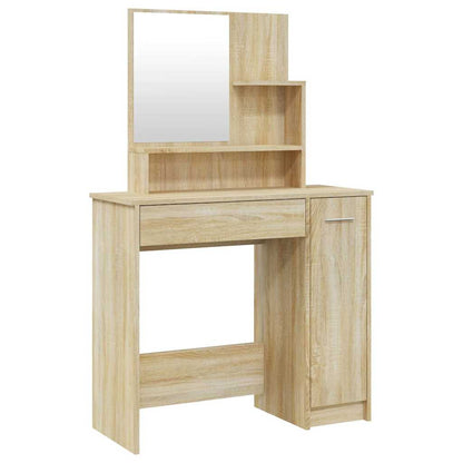 Dressing Table with Mirror Sonoma Oak 86,5x35x136 cm