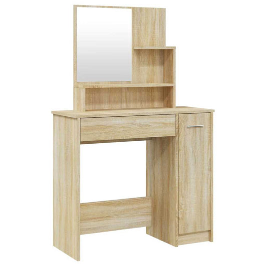 Dressing Table with Mirror Sonoma Oak 86,5x35x136 cm