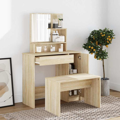 Dressing Table with Mirror Sonoma Oak 86,5x35x136 cm