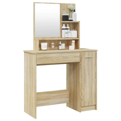 Dressing Table with Mirror Sonoma Oak 86,5x35x136 cm
