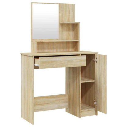 Dressing Table with Mirror Sonoma Oak 86,5x35x136 cm