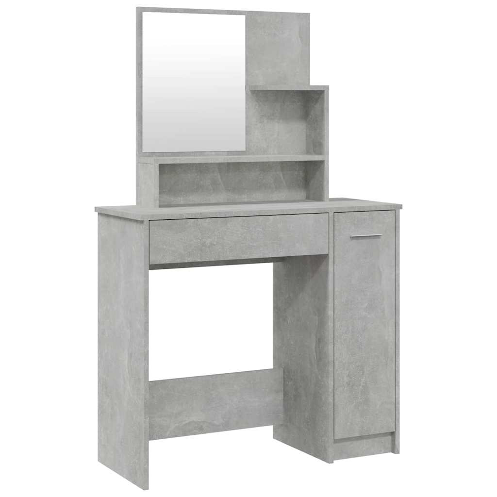 Dressing Table with Mirror Concrete Grey 86,5x35x136 cm