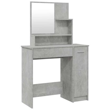 Dressing Table with Mirror Concrete Grey 86,5x35x136 cm