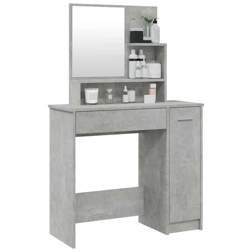 Dressing Table with Mirror Concrete Grey 86,5x35x136 cm