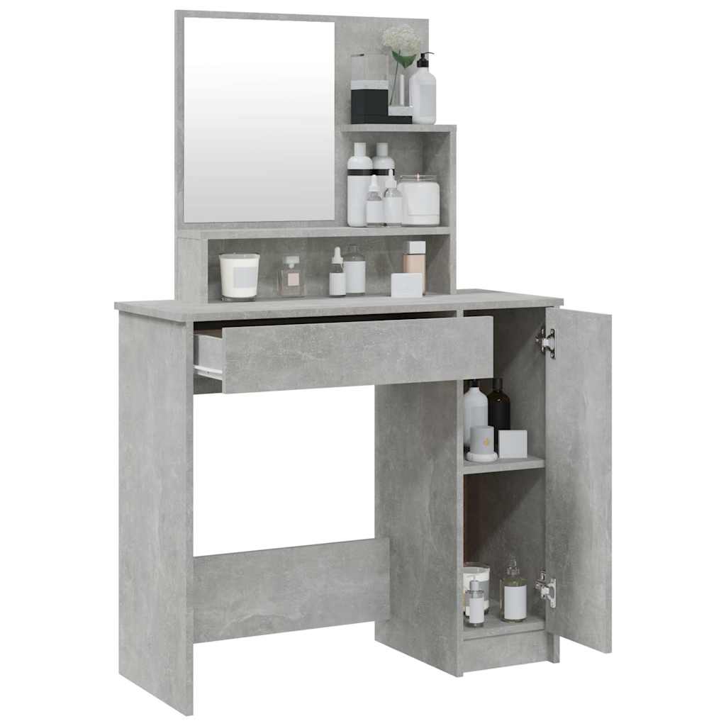 Dressing Table with Mirror Concrete Grey 86,5x35x136 cm
