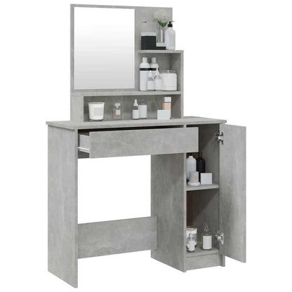 Dressing Table with Mirror Concrete Grey 86,5x35x136 cm