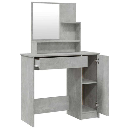 Dressing Table with Mirror Concrete Grey 86,5x35x136 cm