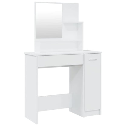 Dressing Table with Mirror High Gloss White 86,5x35x136 cm