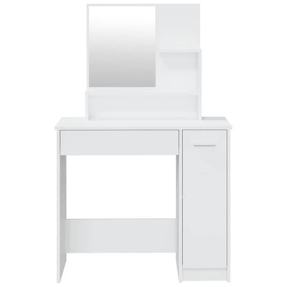 Dressing Table with Mirror High Gloss White 86,5x35x136 cm