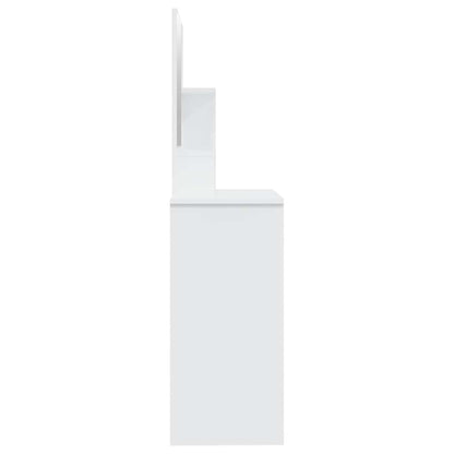 Dressing Table with Mirror High Gloss White 86,5x35x136 cm