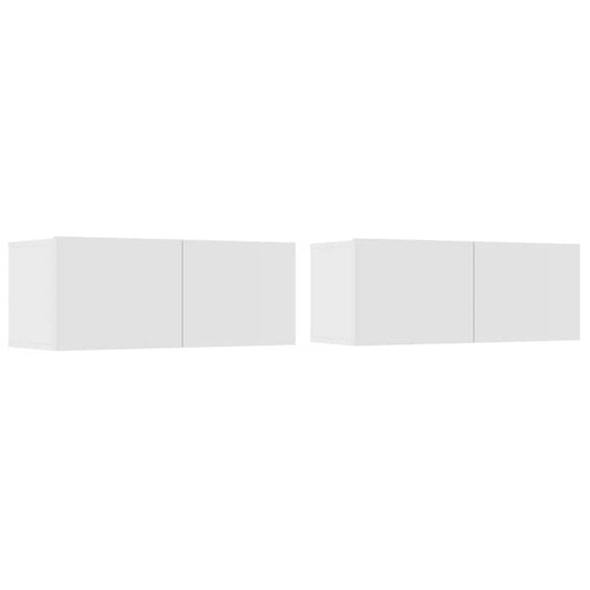 2 Piece TV Cabinet Set White 80x30x30 cm Engineered Wood