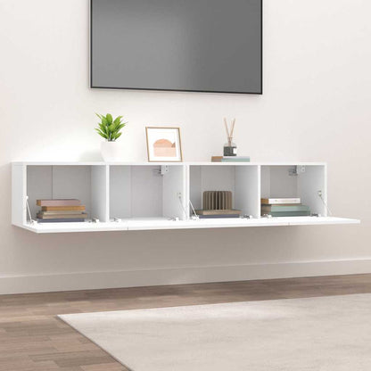 2 Piece TV Cabinet Set White 80x30x30 cm Engineered Wood
