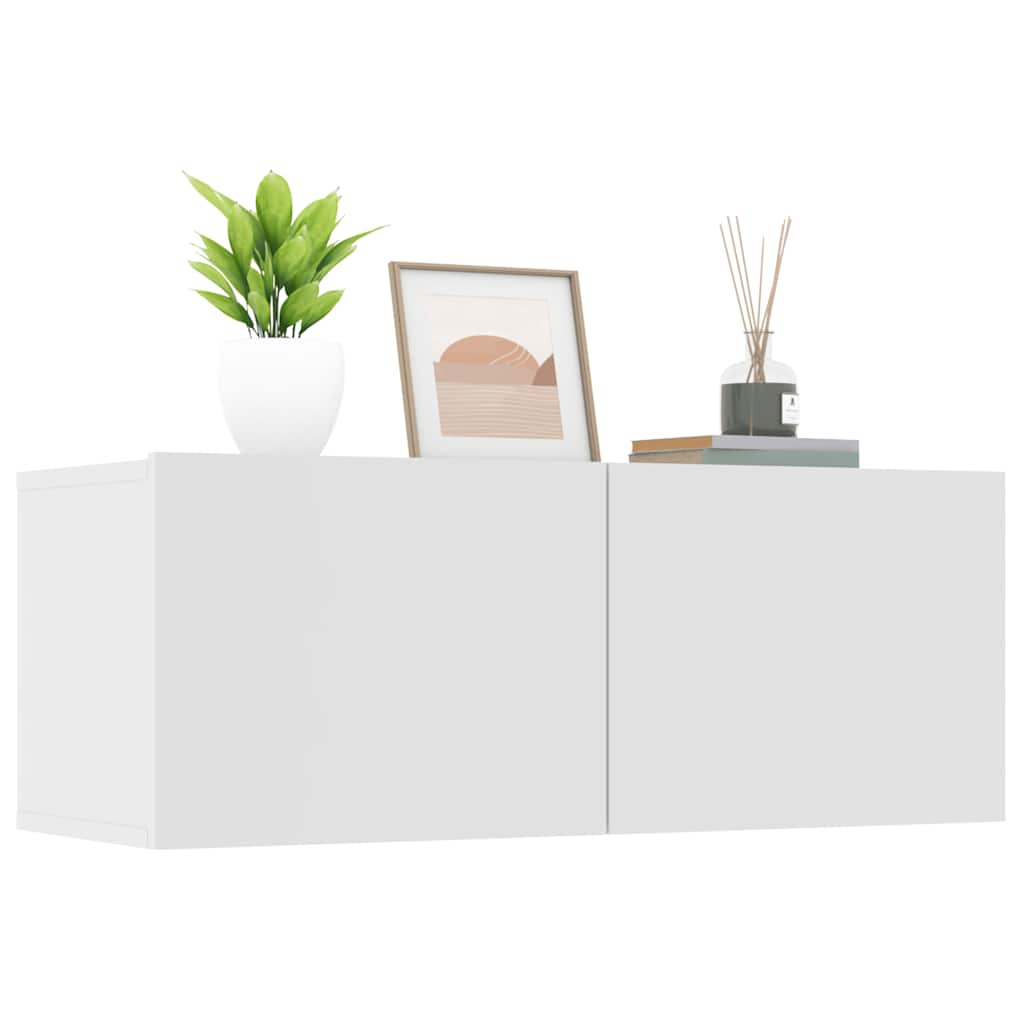 2 Piece TV Cabinet Set White 80x30x30 cm Engineered Wood