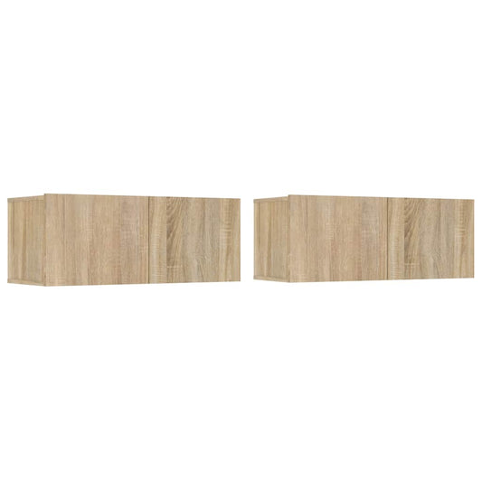 2 Piece TV Cabinet Set Sonoma Oak 80x30x30 cm Engineered Wood
