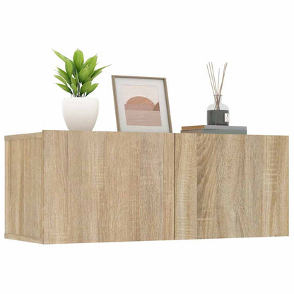 2 Piece TV Cabinet Set Sonoma Oak 80x30x30 cm Engineered Wood