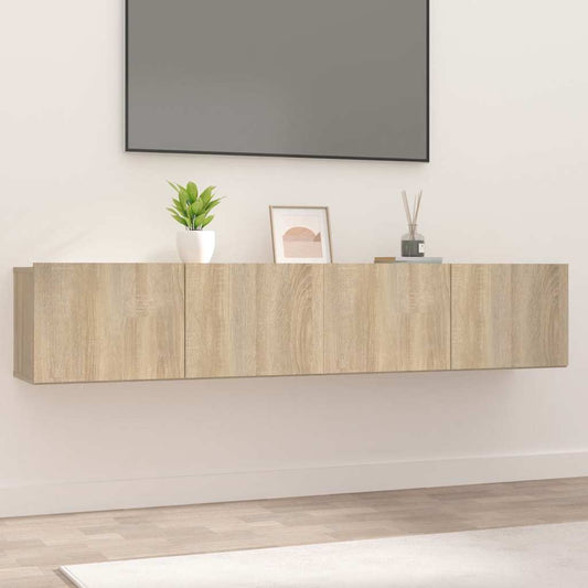 2 Piece TV Cabinet Set Sonoma Oak 80x30x30 cm Engineered Wood