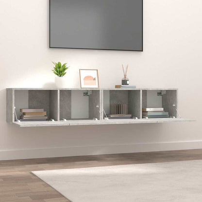2 Piece TV Cabinet Set Concrete Grey 80x30x30 cm Engineered Wood