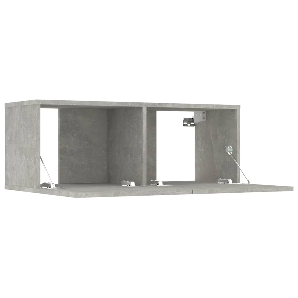 2 Piece TV Cabinet Set Concrete Grey 80x30x30 cm Engineered Wood