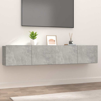 TV Cabinets 2 pcs Concrete Grey 80x30x30 cm Engineered Wood