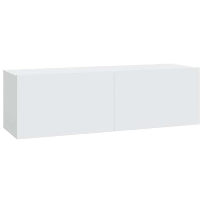 2 Piece Wall-mounted TV Cabinet Set White 100x30x30 cm Engineered Wood