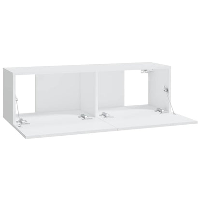 2 Piece Wall-mounted TV Cabinet Set White 100x30x30 cm Engineered Wood