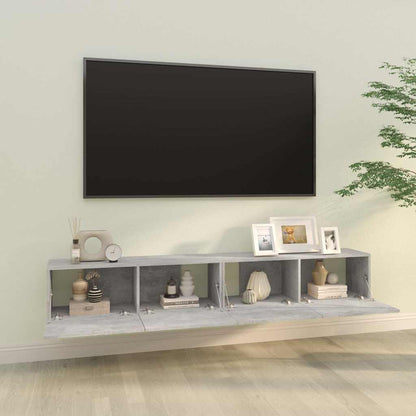 804548 vidaXL 2 Piece Wall-mounted TV Cabinet Set Concrete Grey 100x30x30 cm Engineered Wood