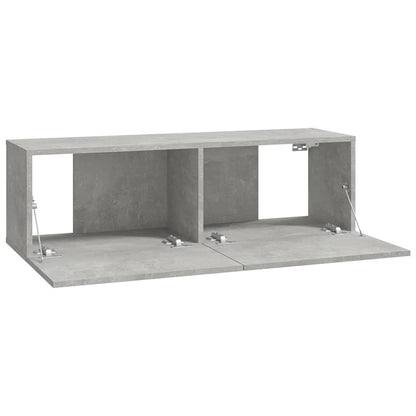 804548 vidaXL 2 Piece Wall-mounted TV Cabinet Set Concrete Grey 100x30x30 cm Engineered Wood