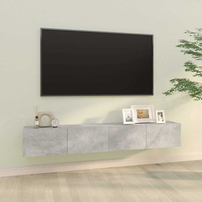 804548 vidaXL 2 Piece Wall-mounted TV Cabinet Set Concrete Grey 100x30x30 cm Engineered Wood