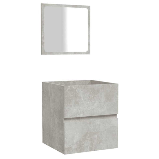Bathroom Cabinet with Mirror Concrete Grey Engineered Wood