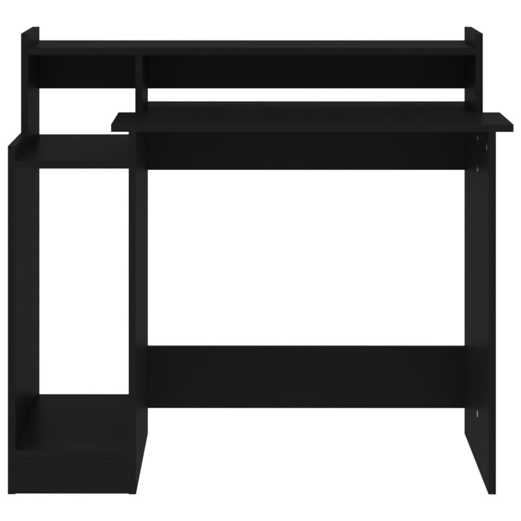 Desk with LED Lights Black 97x45x90 cm Engineered Wood