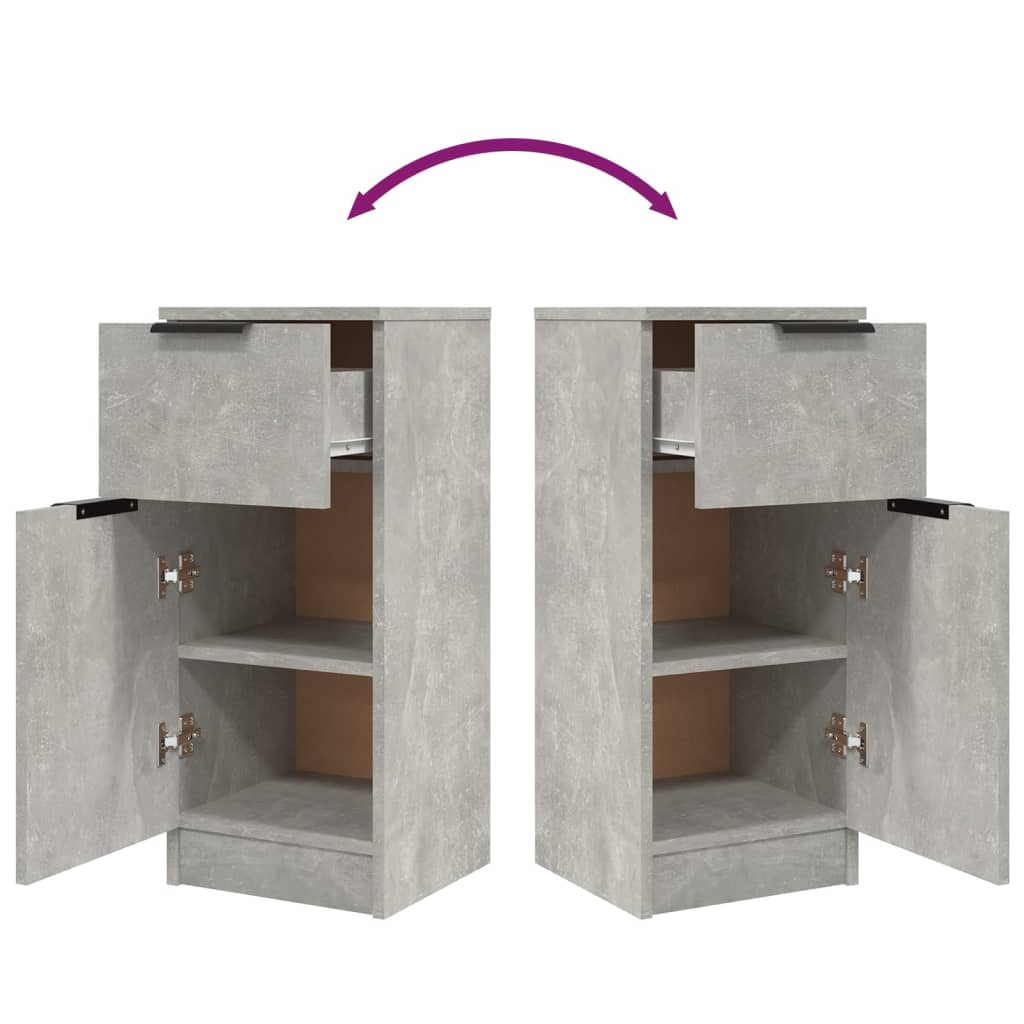 Sideboards 2 pcs Concrete Grey 30x30x70 cm Engineered Wood