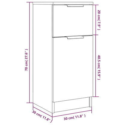 Sideboards 2 pcs Concrete Grey 30x30x70 cm Engineered Wood