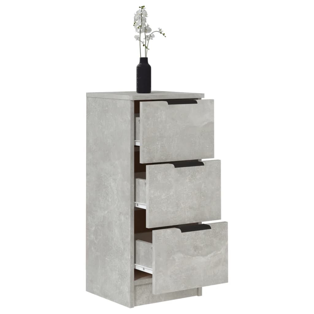 Sideboards 2 pcs Concrete Grey 30x30x70 cm Engineered Wood