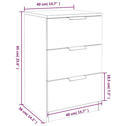Bedside Cabinets 2 pcs Black 40x36x65 cm