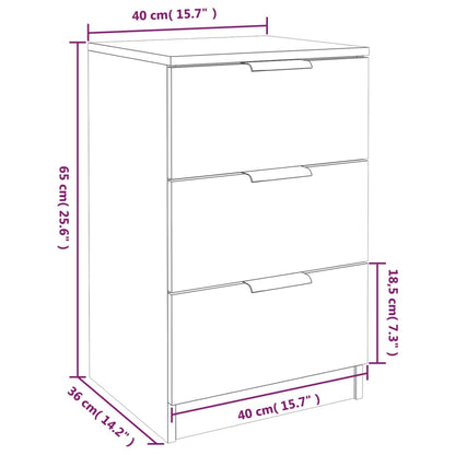 Bedside Cabinet Concrete Grey 40x36x65 cm